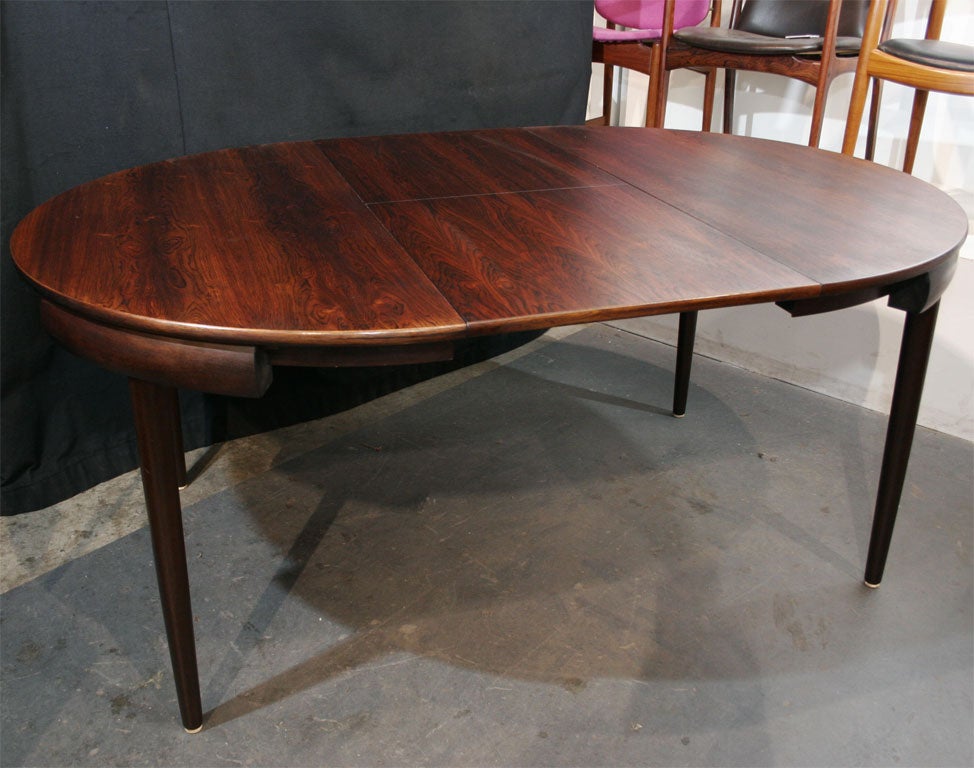 Rosewood Dining Table with Nested Chairs by Hans Olsen 3