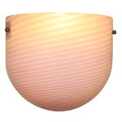 Pair of Vetri Murano Mezza Filigrana Half Moon Sconces 4