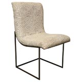 Four Milo Baughman Scoop Dining Chairs Chrome