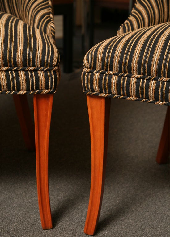 American Sleek Tailored 1940s Slipper Side Chairs