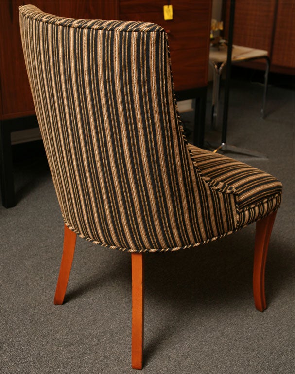 Sleek Tailored 1940s Slipper Side Chairs 1