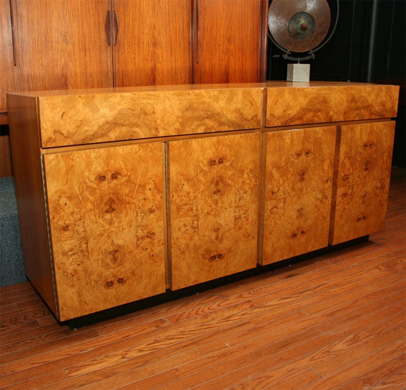 Lane Sideboard with Two Drawers, Four Doors and Interior Shelving;  Burl Veneer Fronts