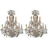 Pair of Late 19th Century French Crystal Chandeliers