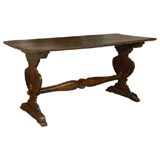 Italian Walnut Table with Shaped Stretcher circa 1710