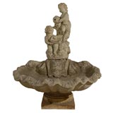 French 19th Century Fountain with Cherubs on Shell