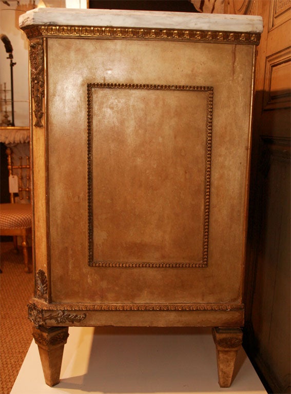Parchment Marble Top Commode by Maison Jansen