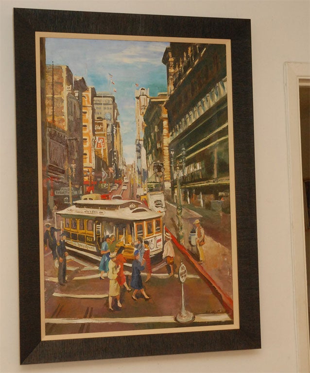 Vintage Oil Painting of San Francisco by R. Kirkpatrick
