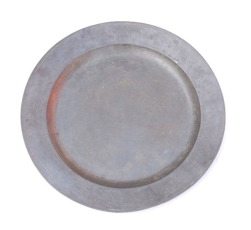 Antique  18thC. French pewter charger