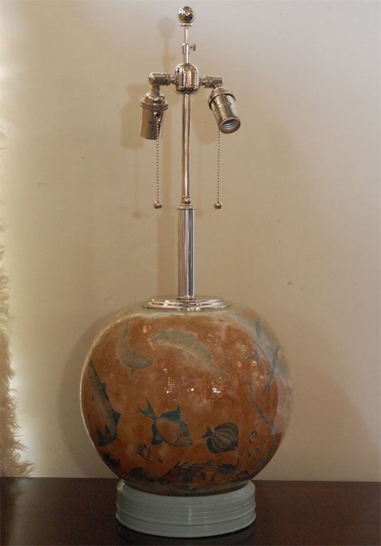 Decoupage Fish Bowl Table Lamp