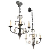 Pair of Mid-Century Danish Iron Chandeliers 5
