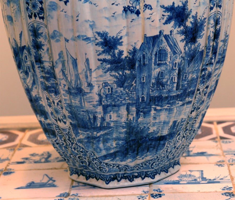19th Century A Pair of Large-Scale Dutch Delft Vases