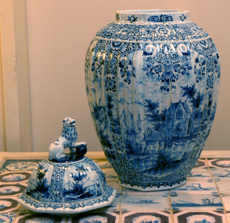 A Pair of Large-Scale Dutch Delft Vases 2