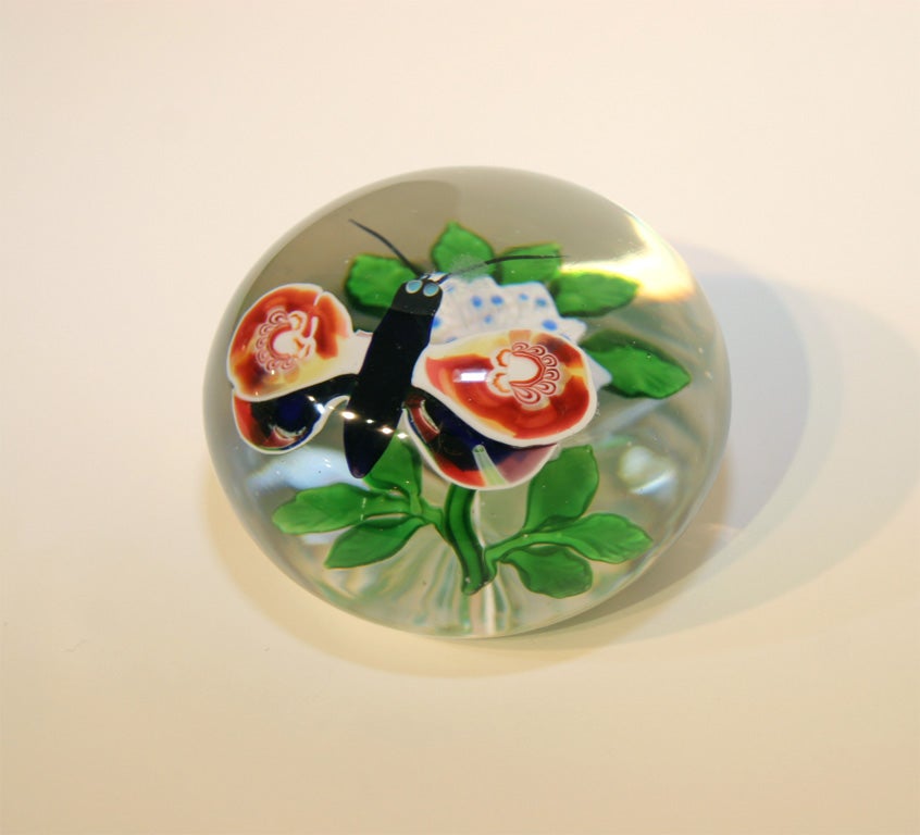 Baccarat Butterfly Over Flower