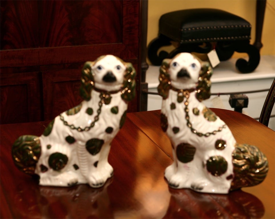 Copper Luster Staffordshire Spaniels