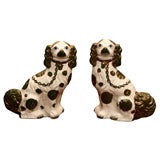 Copper Luster Staffordshire Spaniels
