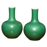 Antique Pair of Chinese apple green vases