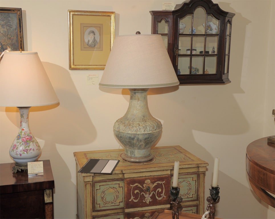 Pair Celadon Vases as Lamps