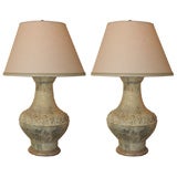 Pair Celadon Vases as Lamps