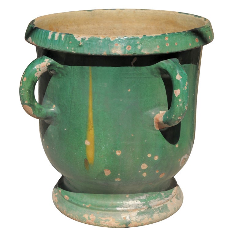 Large Glazed Terracotta Pot For Sale