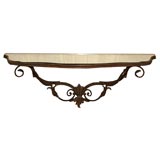 Mirror Topped Wrought Iron Console