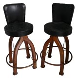 WHIMSICAL PAIR OF CAMEL  BARSTOOLS