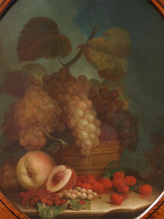 Pair of Charles X French Nature Morte Oil on Canvas In Good Condition For Sale In Natchez, MS