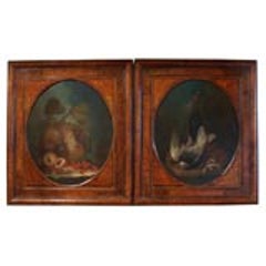 Pair of Charles X French Nature Morte Oil on Canvas 10