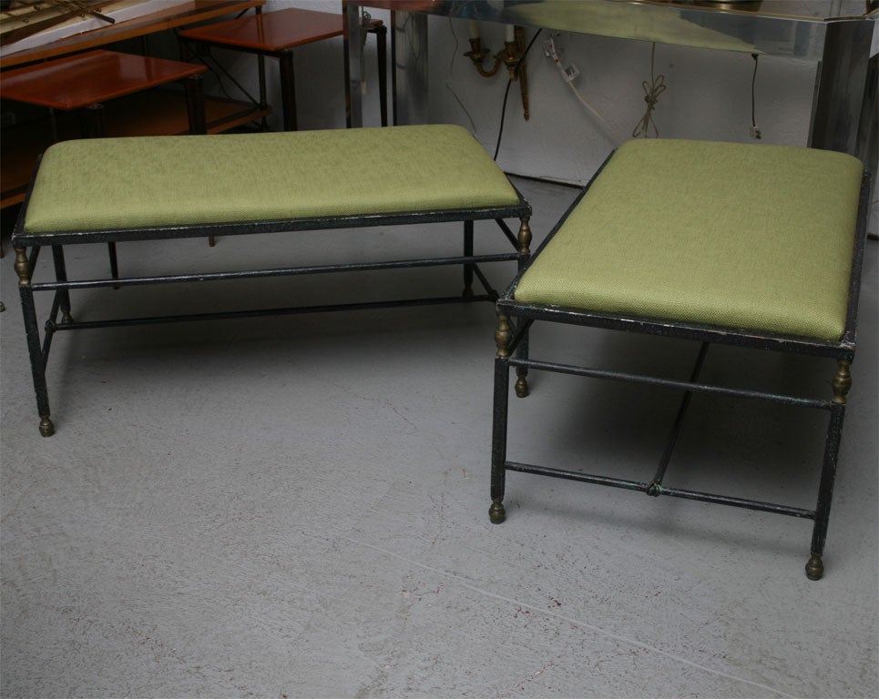Mid-20th Century Pair of Iron Benches in manner of Giacometti