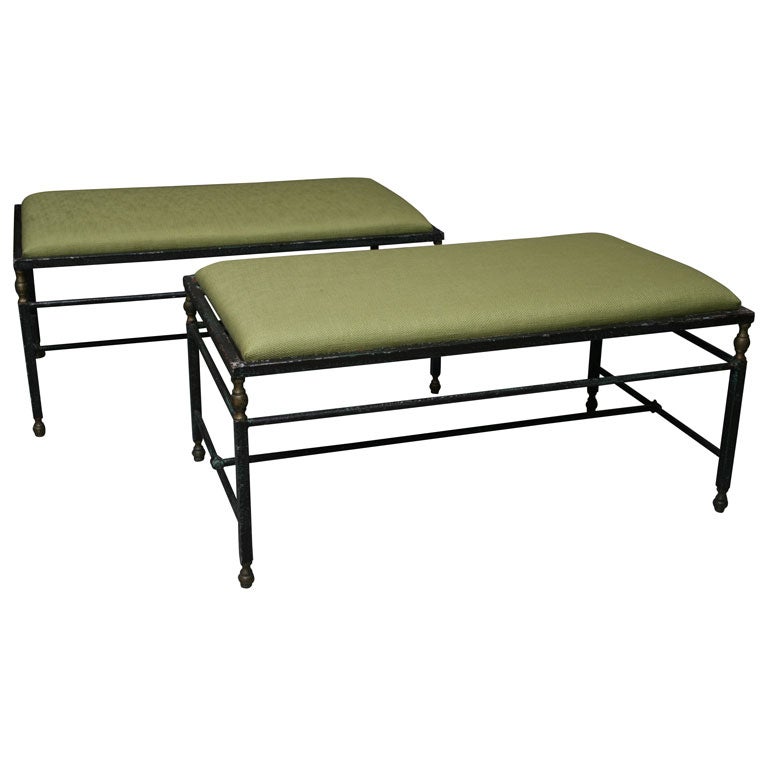 Pair of Iron Benches in manner of Giacometti