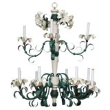 Monumental Italian Tole Chandelier