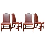Pair of Mahogany & Cordovan Leather Chairs