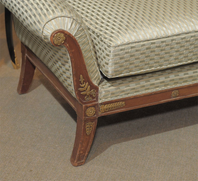 A Classic Empire Récamier in Walnut with Gilt Bronze Mounts