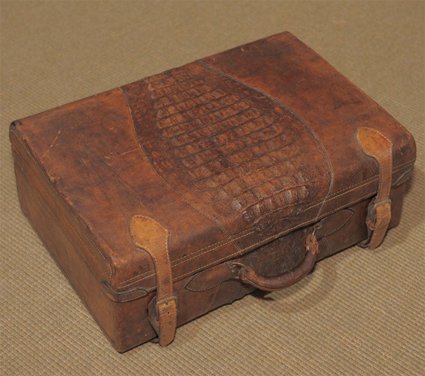 Victorian Travel Case Made of Crocodile Leather