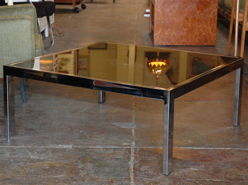 Chrome and Cane Coffee Table by Milo Baughman