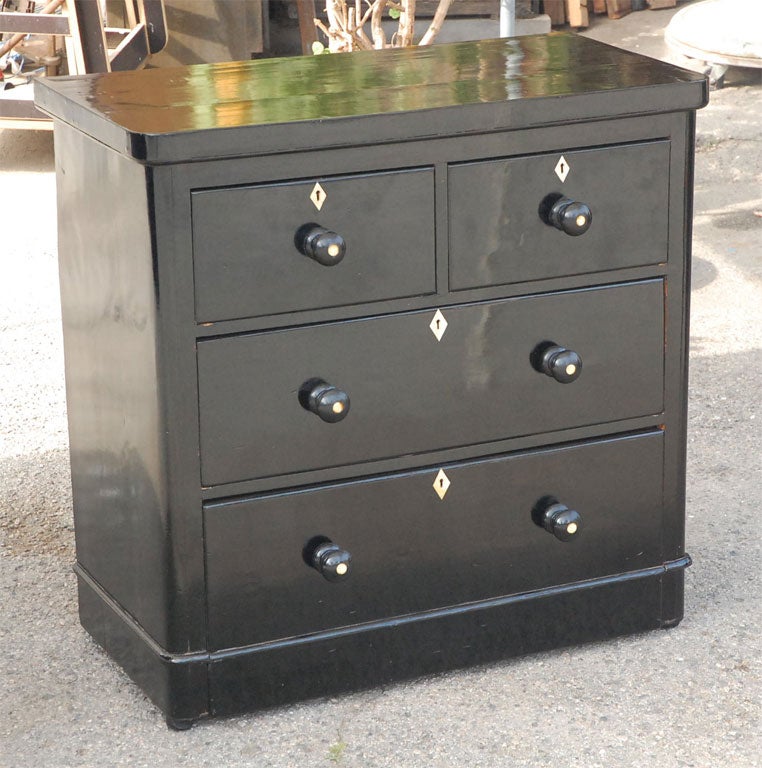 English Mahogany Chest with Ebonised Finish