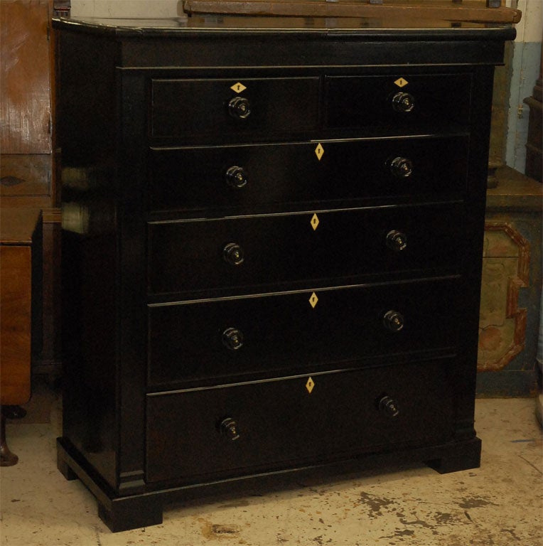 Antique English Oak Chest with Ebonised Finish