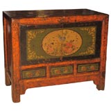 Vintage Painted Mongolian Chest