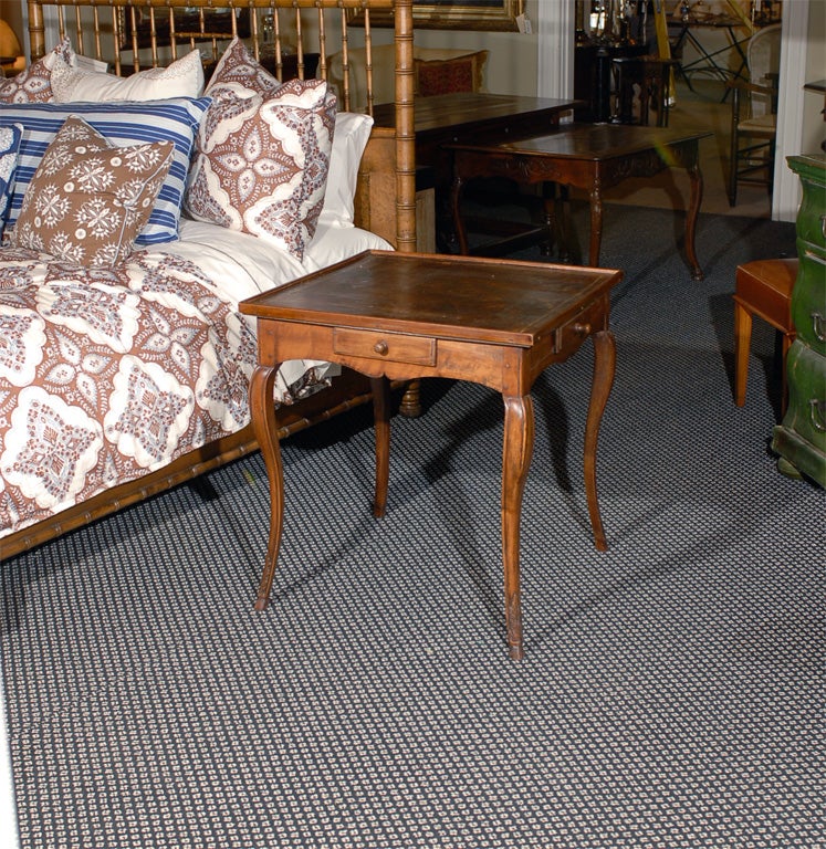 Antique Game Table with Leather Top