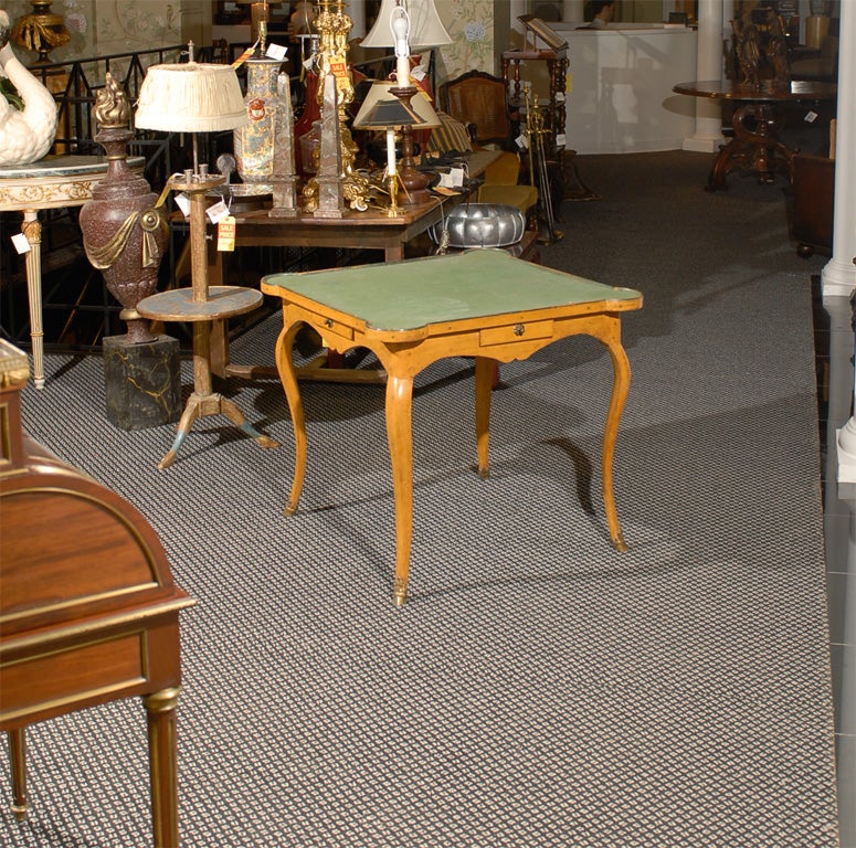 Antique Game Table with Felt Top