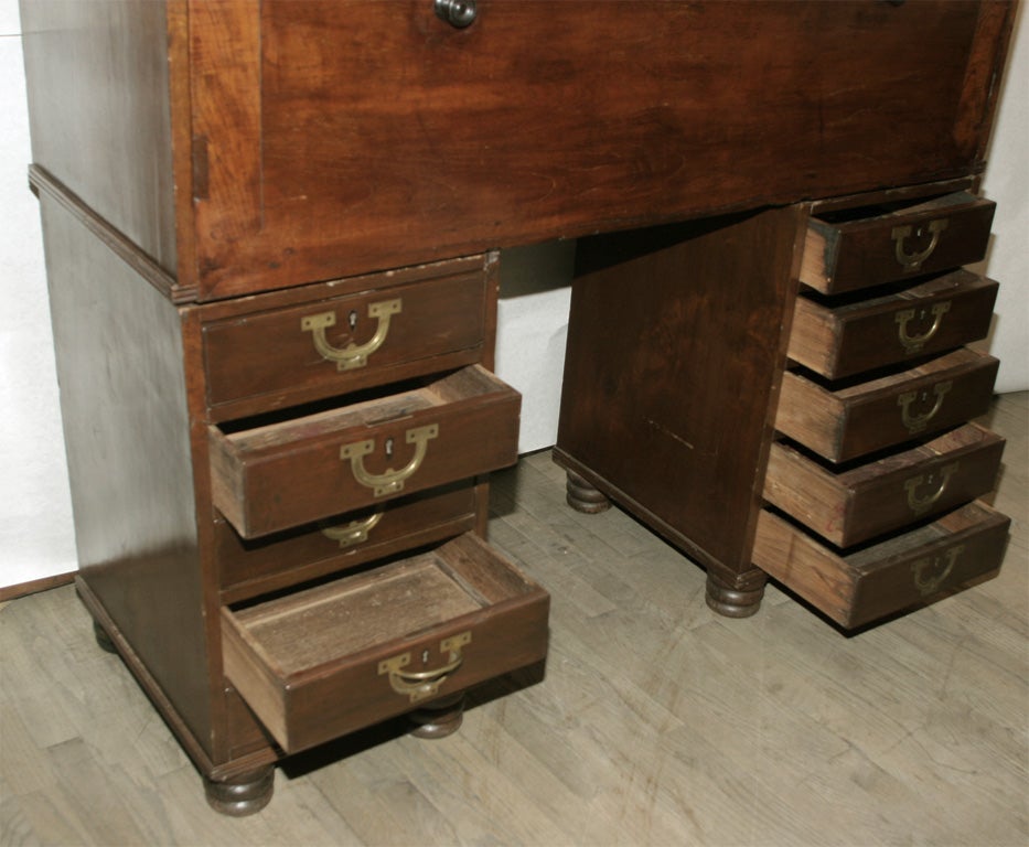 CAMPAIGN DESK WITH BOOKCASE 1