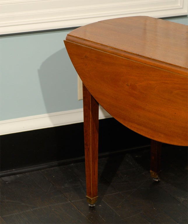 18th Century and Earlier Late 18th Century Directoire Period Cherry, Drop Leaf Table For Sale