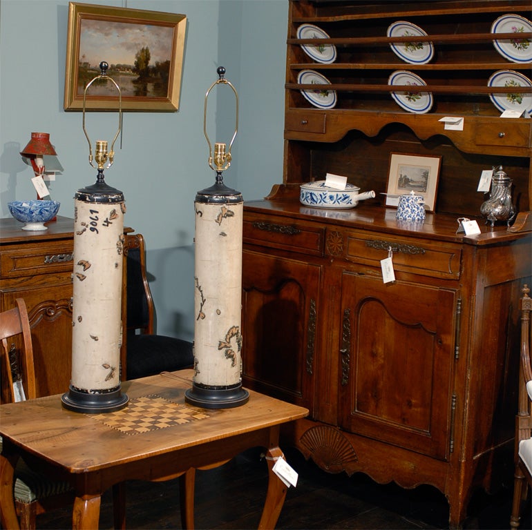 Pair of 19th Century English Printer Rolls (Cream) without Shade