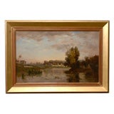 Antique Landscape Oil on Canvas by Edmund Renault 1829-1905 Listed: Dict