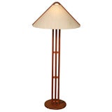 Unique 70
s Columnar Teak Floor Lamp