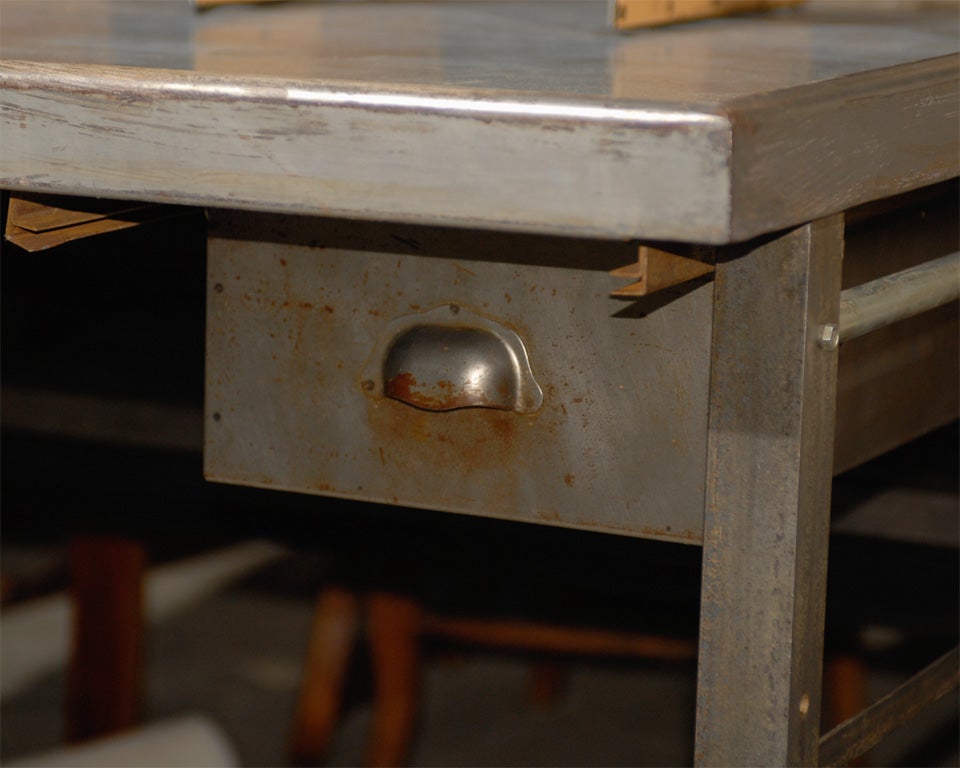 Metal Old metal desk  from french post office