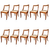Antique Set Of 10 Swedish Neoclasical Chairs