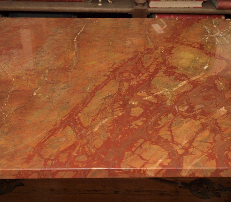 Wrought Iron Marble Top Table