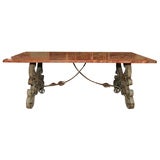 Wrought Iron Marble Top Table