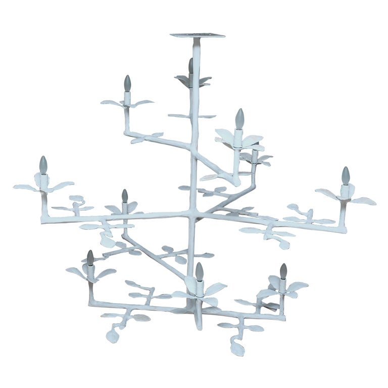 Four Leaf Cluster Chandelier with White Finish For Sale