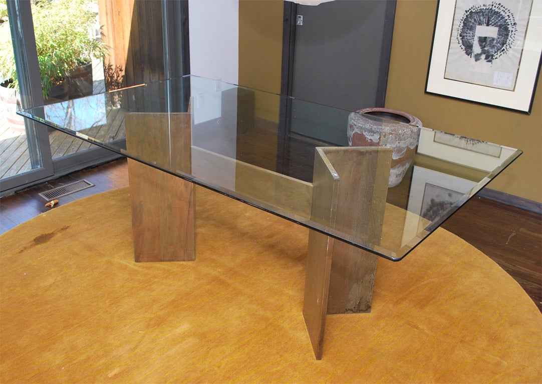 Glass Topped Dining Table with Base For Sale at 1stdibs Glass Topped Dining Table with Base For Sale at 1stdibs